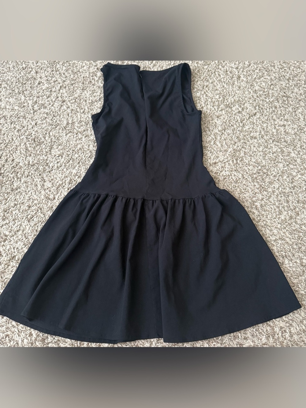 Madden Girl Sleeveless Mini Dress | Fitted Bodice | Ruffled Drop Hem Waist - Picture 4 of 6